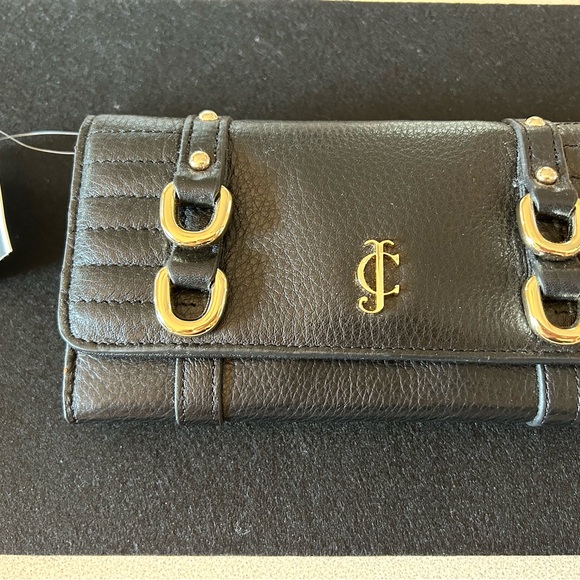 Juicy Couture Black and Gold Wallet with Textured Leather-NWT - Picture 2 of 5